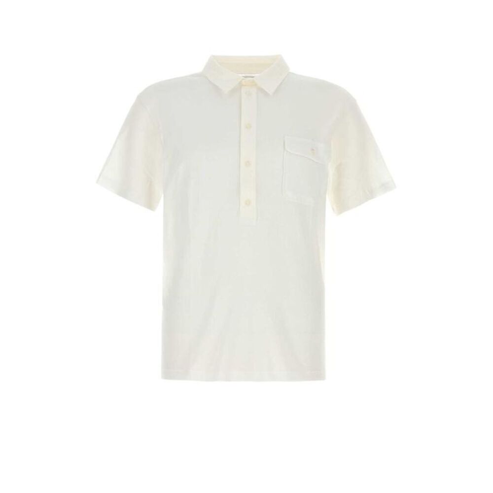 GIMAGUAS Men's Short Sleeve Polo Shirt with Chest Pocket Men WHITE T-Shirts